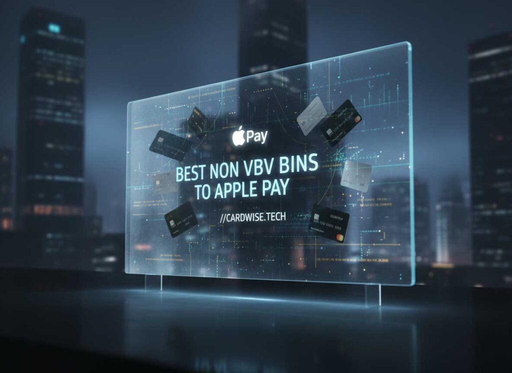 Best Non-VBV Bins to Apple Pay. A pictural display of Apple Pay cards which shows the best NON-VBV Bins to Apple-Pay