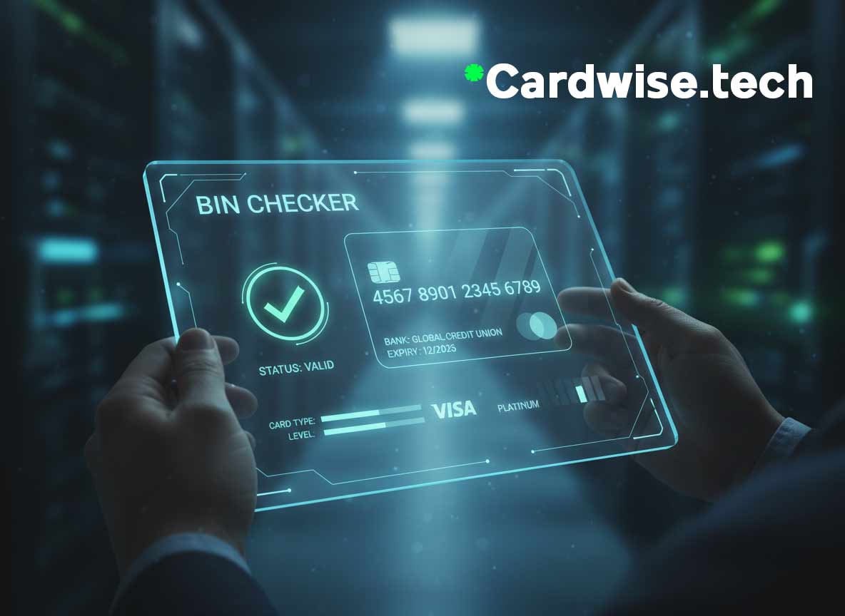 Bin checker interface showing valid bank and expiry details.