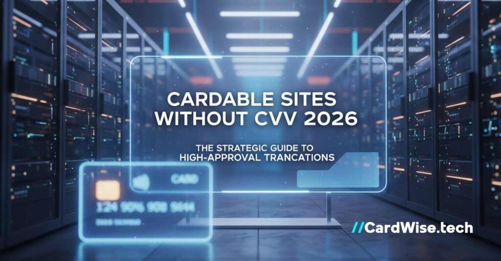 Cardable sites without CVV 2026 featured image showing credit card with no CVV required
