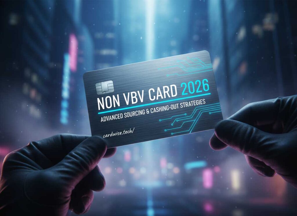 The Non VBV Card 2026. Person analyzing a private encrypted list on a card with NON VBV CARD 2026 boldly wrrrritten on it for current dates and active VBV status.