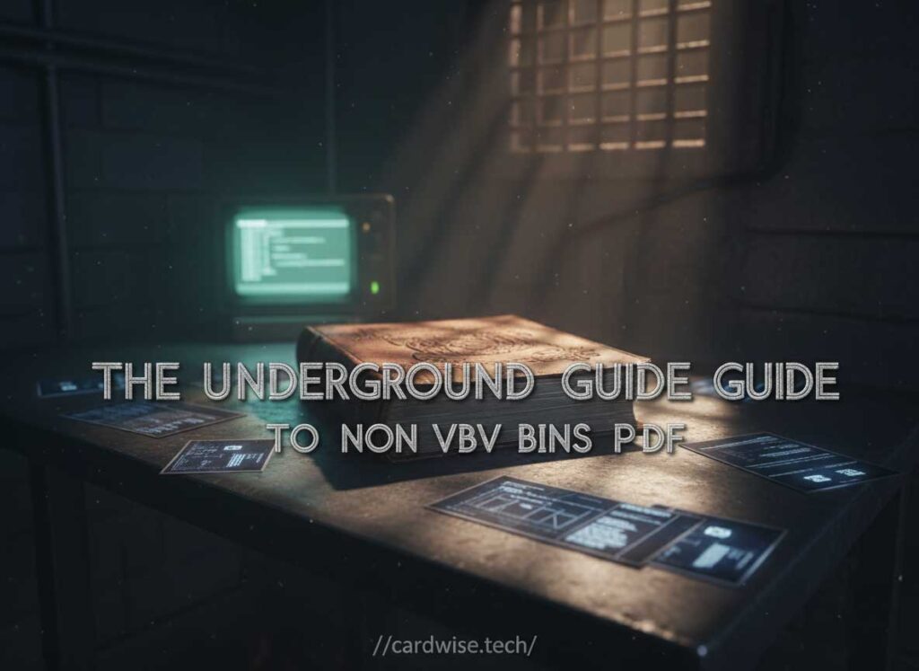 The Underground Guide to Non VBV Bins PDFs: Tactical Analysis for Cash-Out Pros Non VBV Bins PDFs. A dark, data-stream style graphic representing digital finance and carding analytics. A laptop screen displaying raw card data with bin codes highlighted.