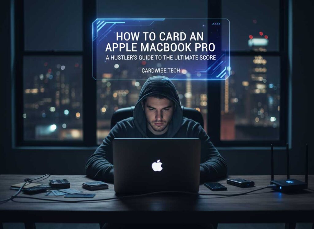 How to Card an Apple MacBook Pro: A Hustler’s Guide to The Ultimate Score Card Apple MacBook Pro. Apple MacBook Pro on a desk with clean lighting, representing the target device for this guide