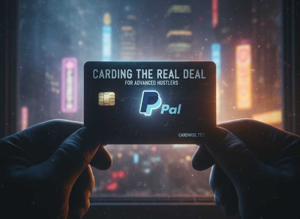 PayPal Carding: The Real Deal for Advanced Hustlers PayPal carding guide for advanced hustlers showing credit cards, PayPal logo, and security elements