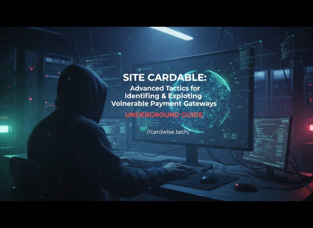 Site Cardable. A stylized graphic showing a credit card with a lock icon partially broken, overlaid on a world map.
