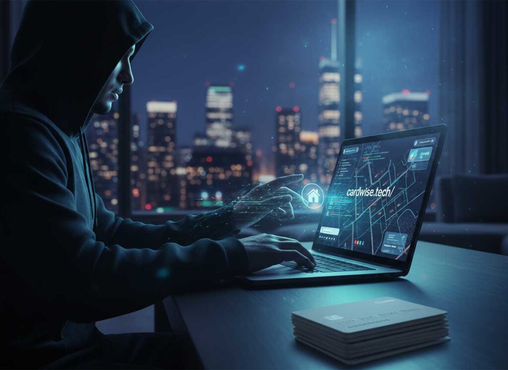Luxury apartment interior at night representing the Airbnb carding method for booking high end properties with stolen cards