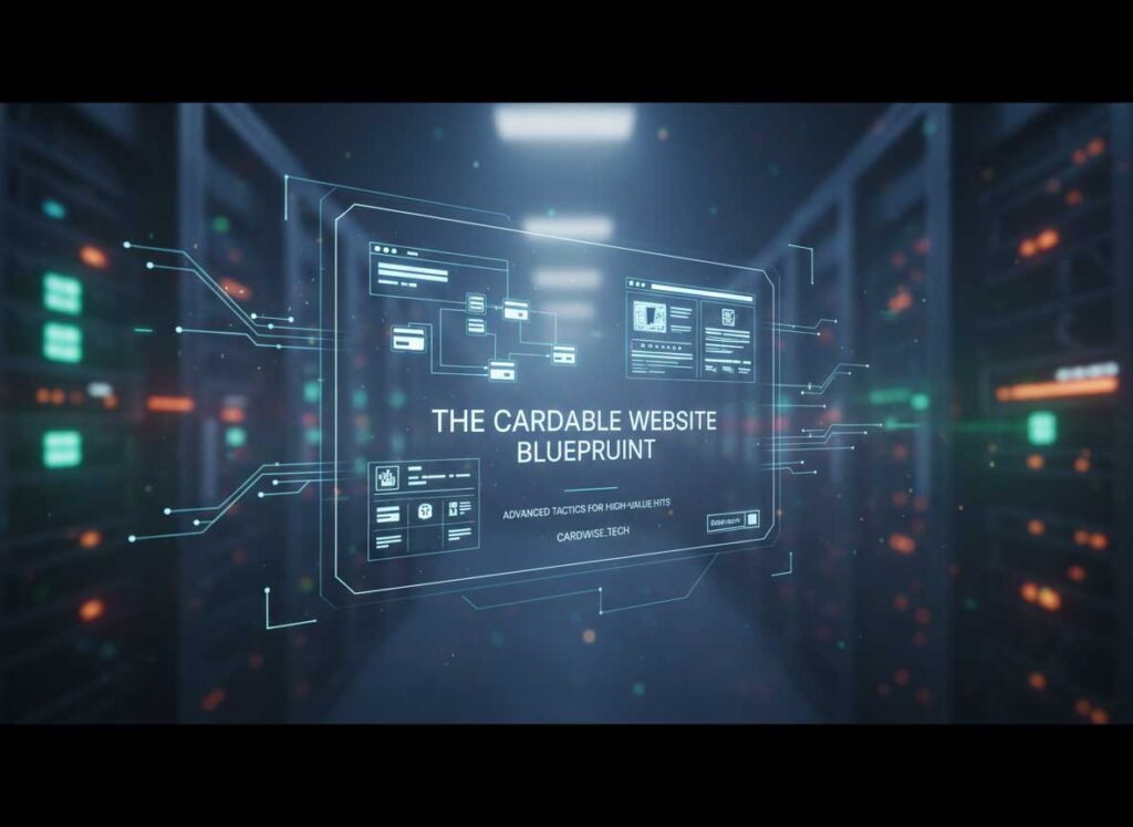 The Cardable Website Blueprint. Big screen diagram reflecting cards and datas