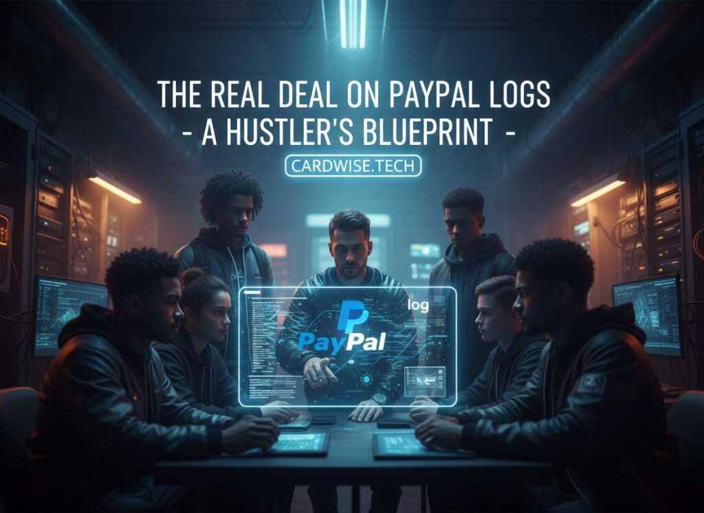 Laptop displaying PayPal account interface with transaction history representing PayPal logs access and cashout methods for fraud operations