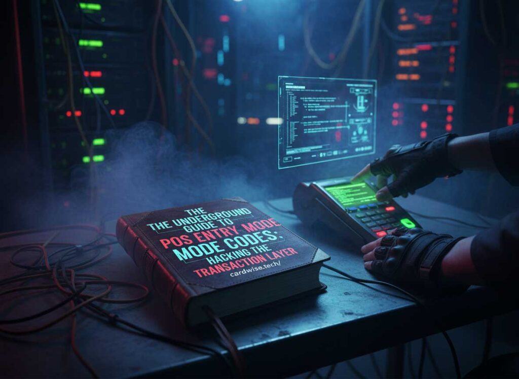 Table of POS entry mode codes showing each code number, description, and risk level